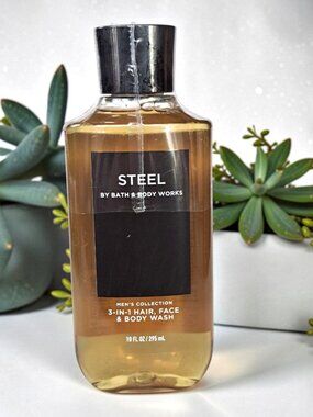 Steel By Bath & Body Works Men's Collection 3-In-1 Hair Face & Body Wash 10 Oz